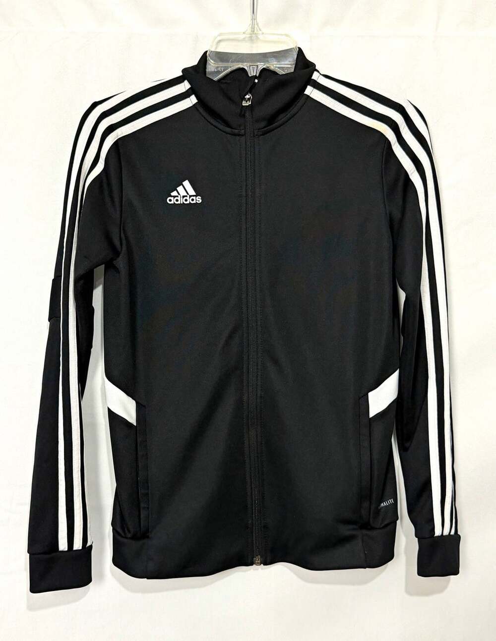 adidas Climalite Men’s XS Black/White 3-Stripe Full-Zip Track Jacket